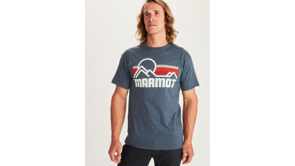 Marmot Coastal Short Sleeve Tee - Mens, True Navy Heather, Large, 42430-8854-L