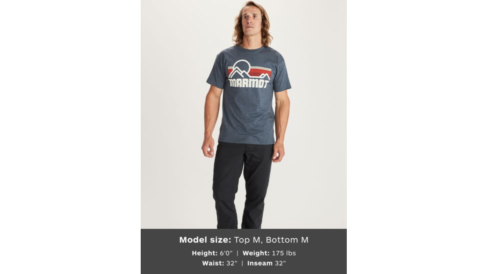 Marmot Coastal Short Sleeve Tee - Mens, True Navy Heather, Large, 42430-8854-L
