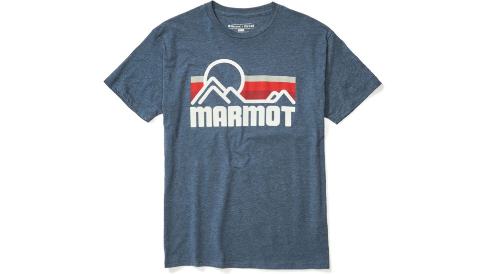 Marmot Coastal Short Sleeve Tee - Mens, True Navy Heather, Large, 42430-8854-L