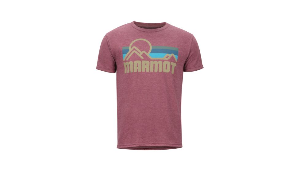 Marmot Marmot Coastal Tee Short Sleeve - Mens, Burgundy Heather, Large, 42430-6823-L