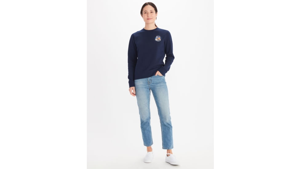 Marmot Marmot x Bronco Crew Sweatshirt - Womens, Arctic Navy, Large, M13742-2975-L