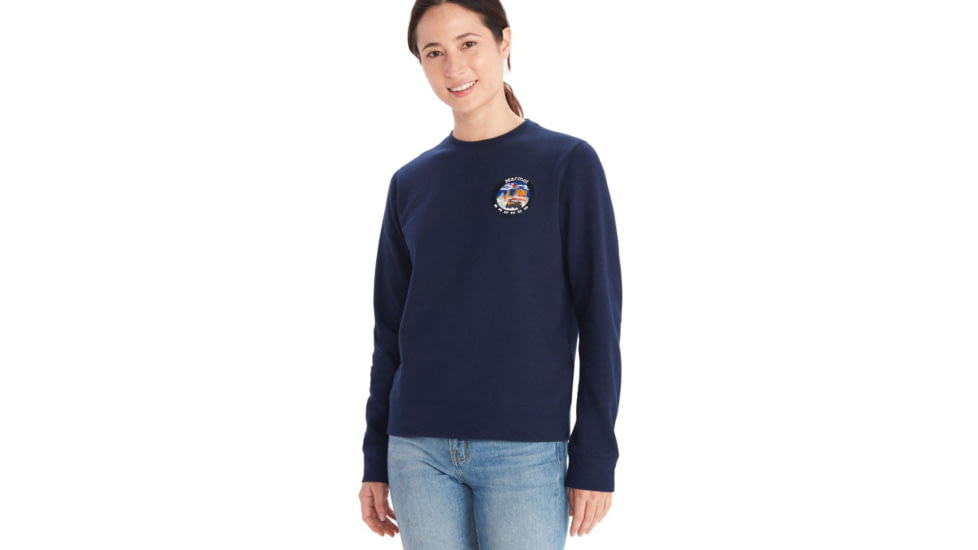 Marmot Marmot x Bronco Crew Sweatshirt - Women's, Extra Small, Arctic Navy, M13742-2975-XS