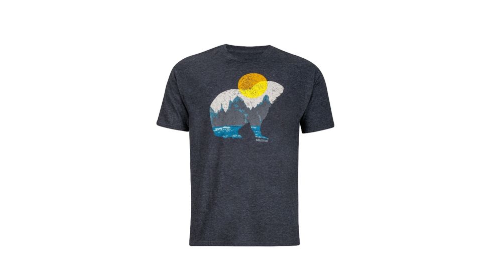 Marmot Mens Alpine Zone Tee Short Sleeve, Charcoal Heather, XXL, 43170-1204-C-XXL
