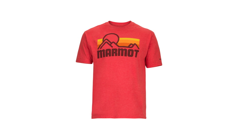 Marmot Mens Coastal Tee Short Sleeve, New Red Heather, M, 42430-6910-M