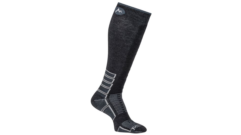 Marmot Mens Compression Ski Sock, Black/Slate Grey, L/XL, 17390-1027-L/XL