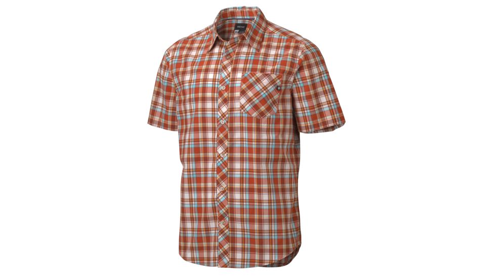 Marmot Mens Cottonwood Short Sleeve Shirt,Red Ochre,Medium MAR1175-RO-MD
