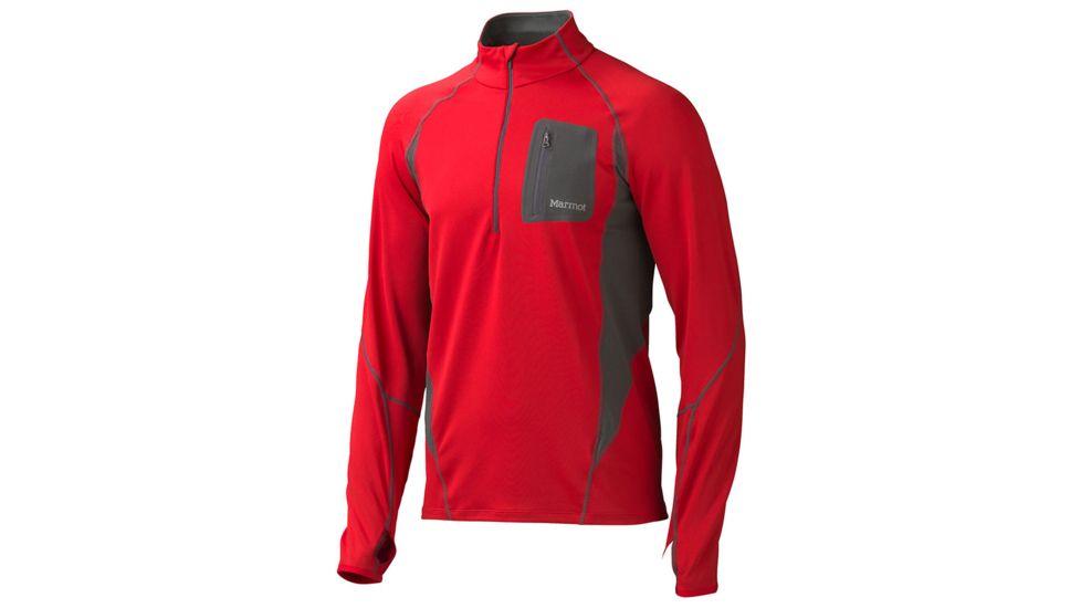 Marmot Elance 1/2 Zip Long Sleeve - Men's-Team Red-Medium