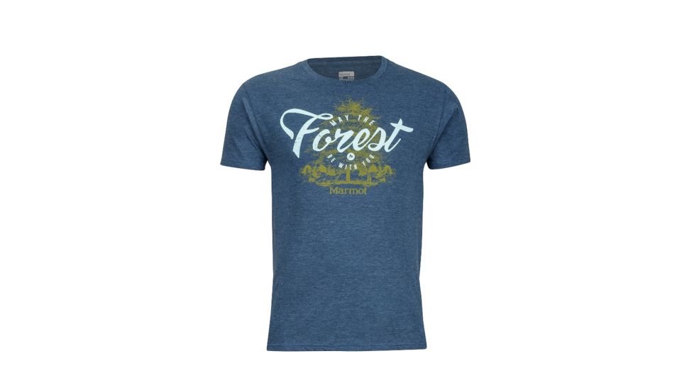 Marmot Mens Forest Tee Short Sleeve, Navy Heather, XXL, 44630-8550-XXL