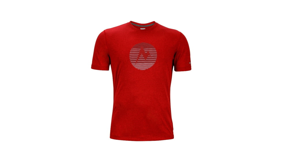 Marmot Mens Transporter Tee Short Sleeve, Team Red Heather, S, 54880-8557-S