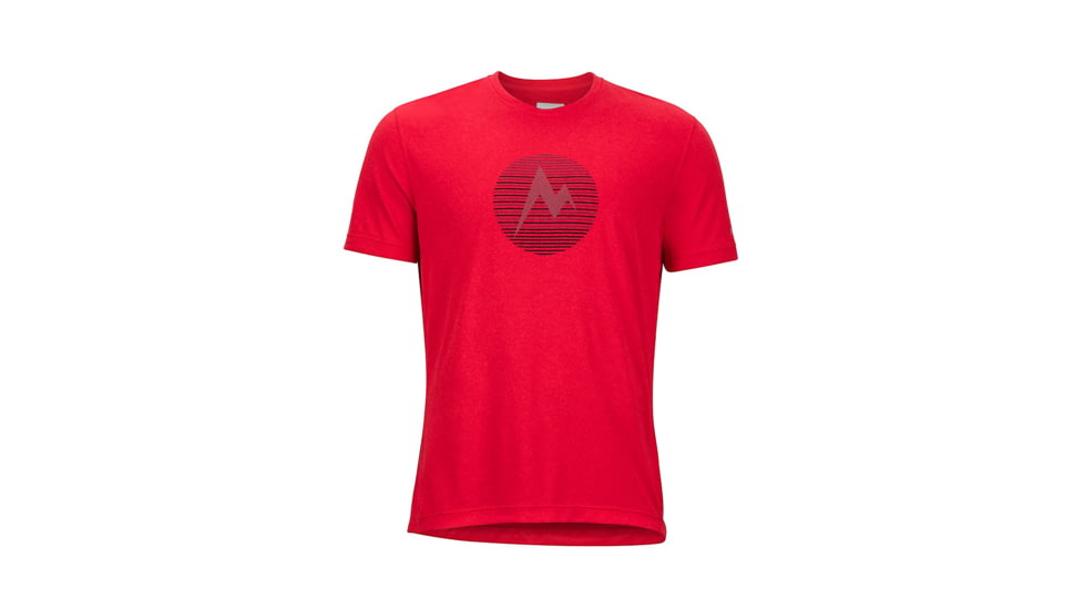 Marmot Mens Transporter Tee Short Sleeve, Tomato Heather, XXL, 54880-6925-XXL