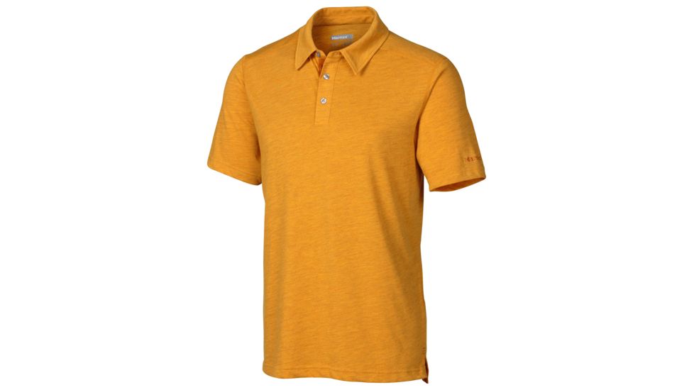 Marmot Mens Wallace Polo Short Sleeve Shirt,Mustard Yellow,Large MAR1311-MTY-LG