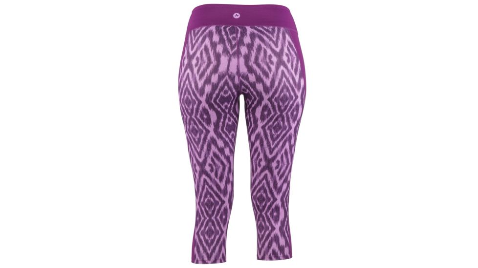 Marmot Midweight Meghan Capri - Womens, Grape Textured Ikat, Large, 13180-8627-L
