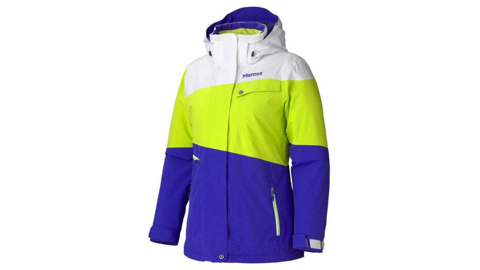 Marmot Moonshot Jacket - Women's-Pink Flame/Green Lime/Acid Yellow-Large