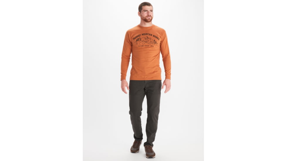 Marmot Mountain Works Tee Long Sleeve - Mens, Copper, Large, M13274-7160-L