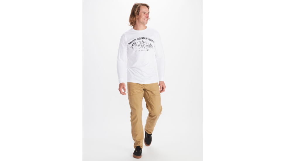 Marmot Mountain Works Tee Long Sleeve - Mens, White, Large, M13274-080-L
