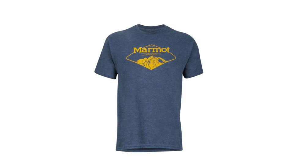 Marmot Mountaineer Short Sleeve Tee - Men's-Navy Heather-X-Large