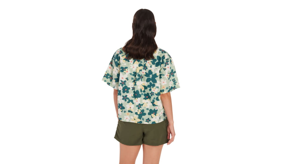 Marmot Muir Camp Novelty Short Sleeve - Womens, Frosty Green Pollinate, Medium, M15348-23311-M