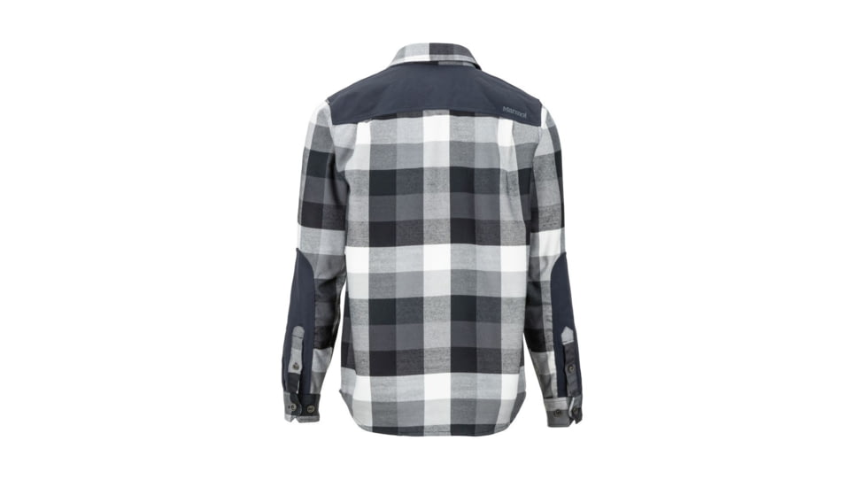 Marmot Needle Peak Mid Wt Flannel LS - Mens, Black/Dark Steel, Extra Large, 42630-1121-XL