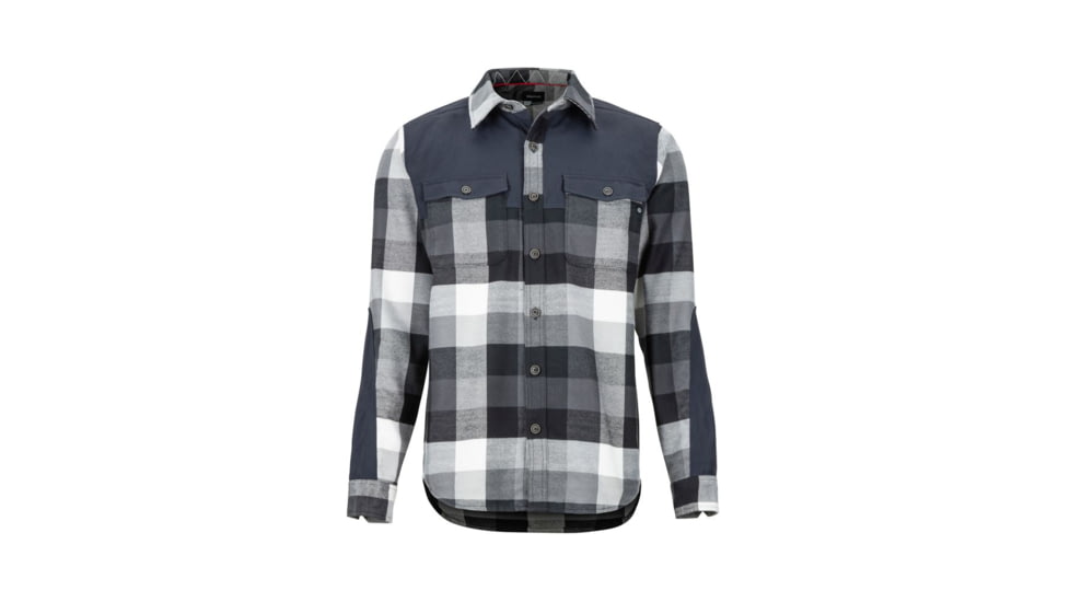 Marmot Needle Peak Mid Wt Flannel LS - Men's, Black/Dark Steel, Extra Large, 42630-1121-XL