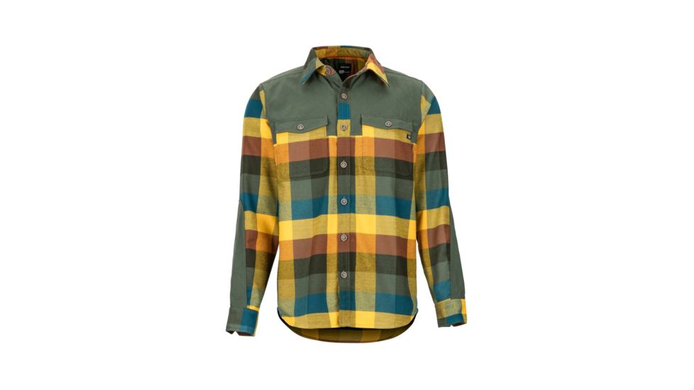 Marmot Needle Peak Mid Wt Flannel LS - Men's, Crocodile, Small, 42630-4764-S