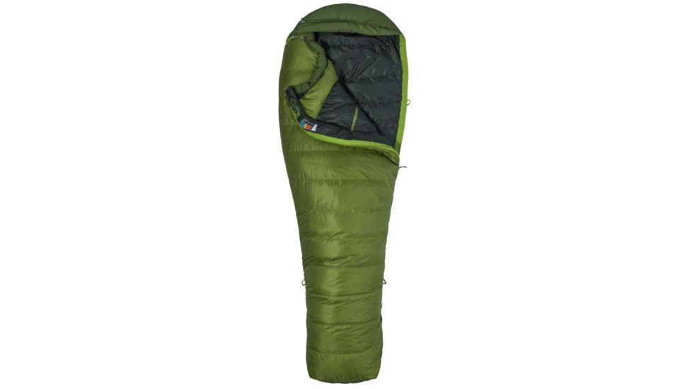 Marmot Never Winter 30 Degrees Sleeping Bags - Men's, Cilantro/Tree Green, Long, Left Zip, 29840-4969-LZ