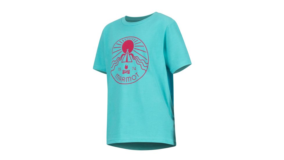 Marmot Nico Tee - Girls, Tahiti Blue Heather, Extra Large, 42830-1902-XL