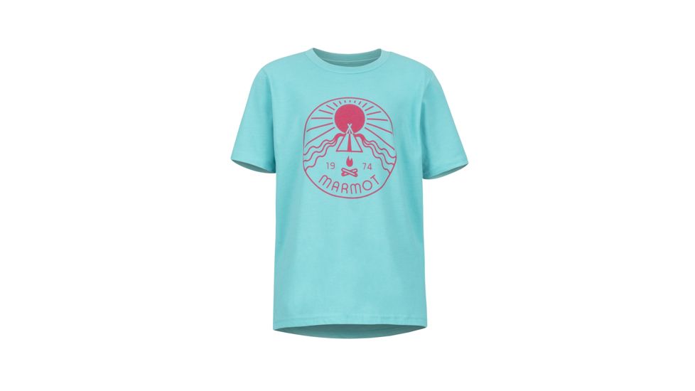 Marmot Nico Tee - Girls, Tahiti Blue Heather, Extra Large, 42830-1902-XL