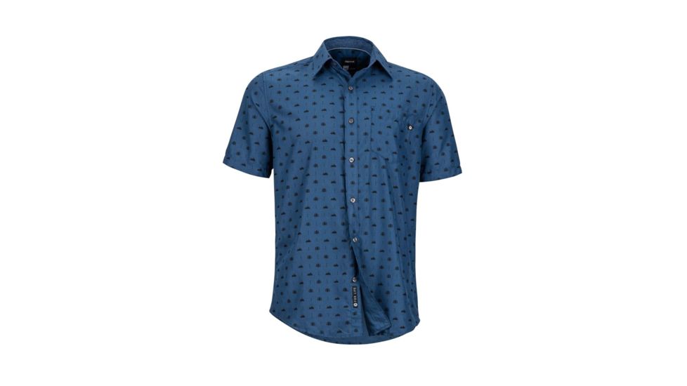 Marmot Notus Short Sleeve Shirt - Mens, Vintage Navy, 2XL 44350-2636-XXL