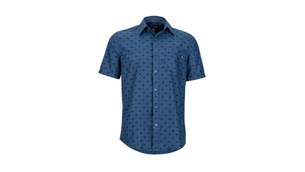 Marmot Notus Short Sleeve Shirt - Mens, Vintage Navy, 2XL 44350-2636-XXL