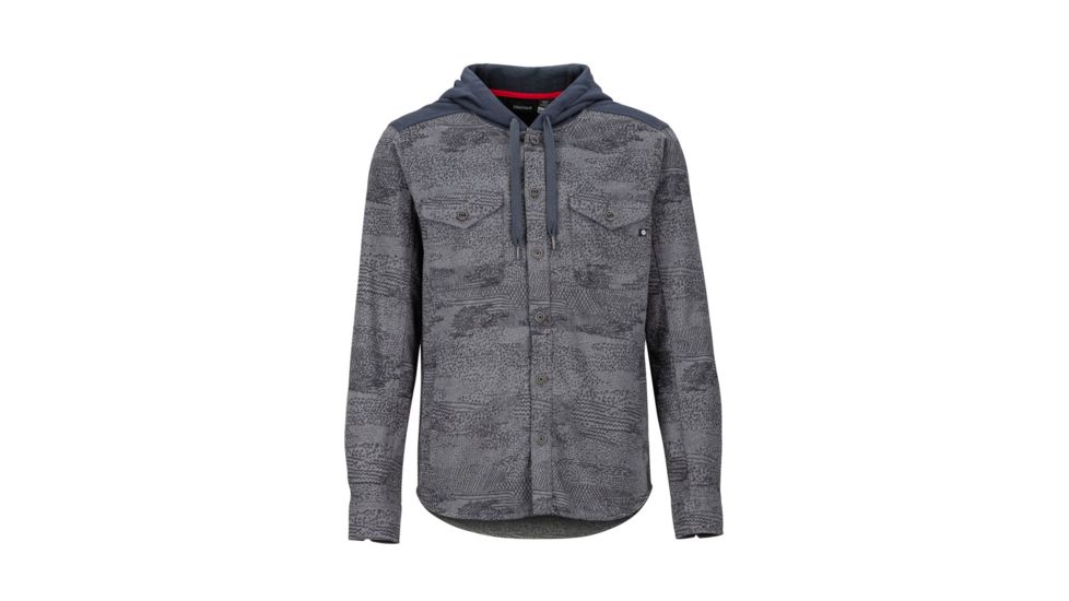 Marmot Oheny Heavy Wt Flannel Hoody - Mens, Cinder Scribble/Dark Steel, Small, 42580-1605-S