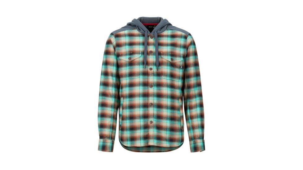 Marmot Oheny Heavy Wt Flannel Hoody - Mens, Terracotta/Steel Onyx, Extra Large, 42580-7371-XL