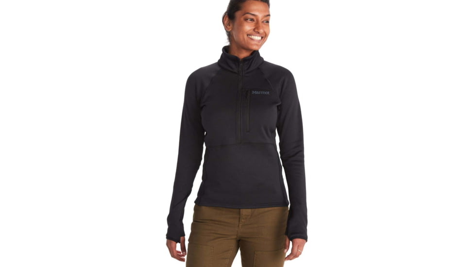 Marmot Olden Polartec 1/2 Zip - Womens, Black, Extra Large, M13187-001-XL