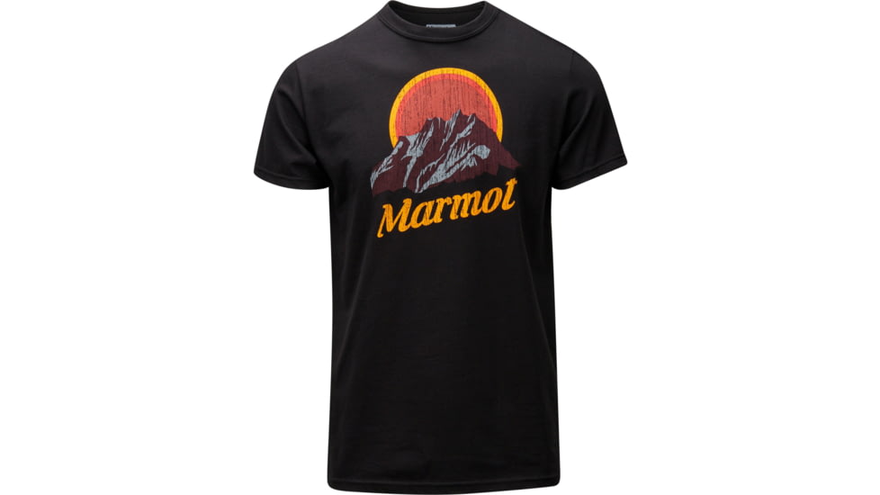 Marmot Organic Short Sleeve T-Shirt Pikes - Mens, Black, Medium, 900994-001-M