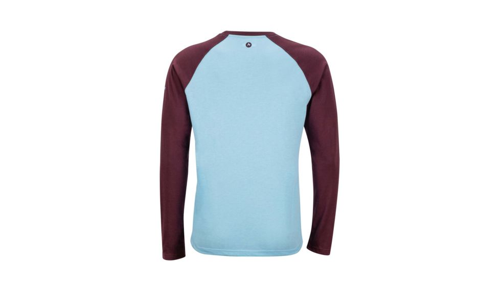 Marmot Owens Long Sleeve T-Shirt - Mens, Sky High/Burgundy, Small 43790-3642-S