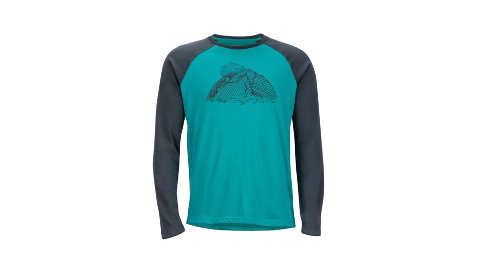 Marmot Owens Long Sleeve T-Shirt - Mens, Patina Green/Slate Grey, M 43790-4790-M