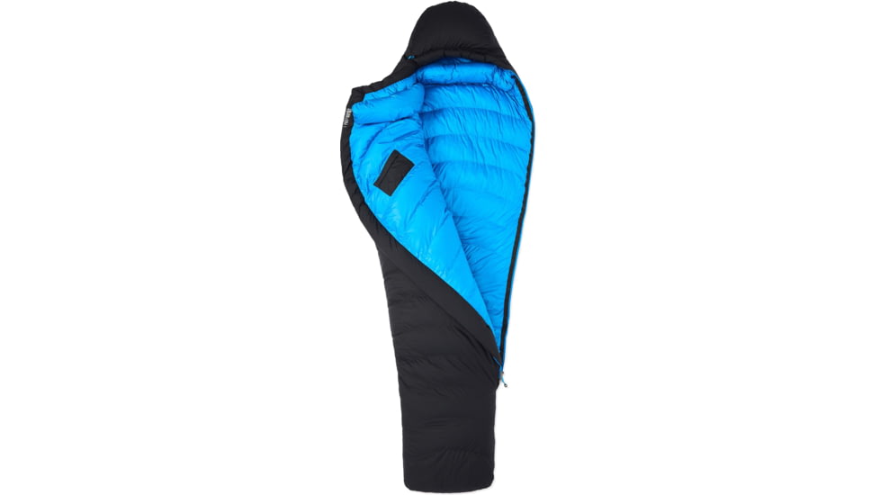 Marmot Paiju 10 Sleeping Bag, Black/Clear Blue, Regular, Left Zip, 37910-571-LZ