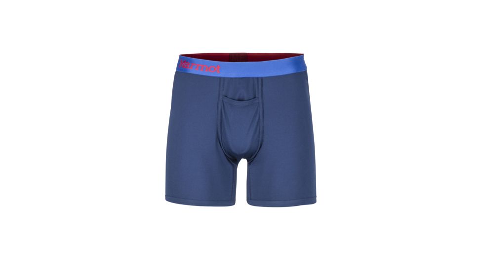 Marmot Performance Boxer Briefs 6 Inch - Mens, Arctic Navy, Large, 10460-2975-L