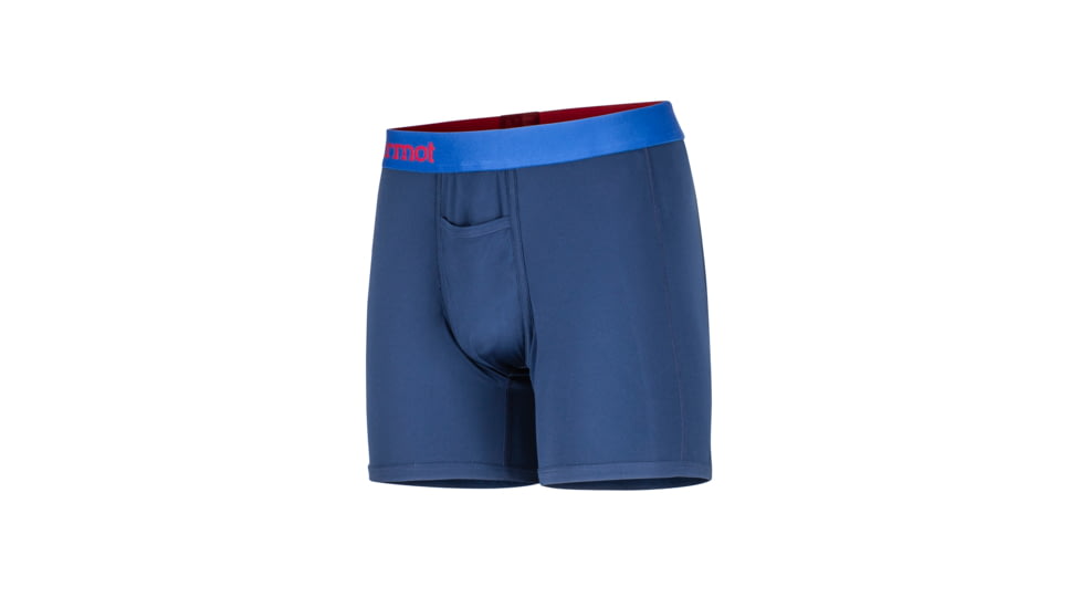 Marmot Performance Boxer Briefs 6 Inch - Mens, Arctic Navy, Large, 10460-2975-L