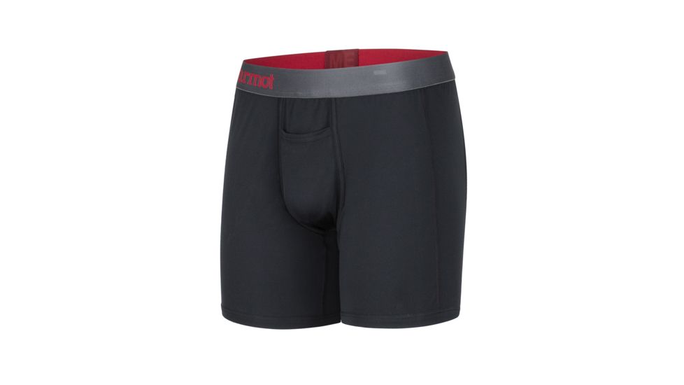 Marmot Performance Boxer Briefs 6 Inch - Mens, Black, Extra Large, 10460-001-XL