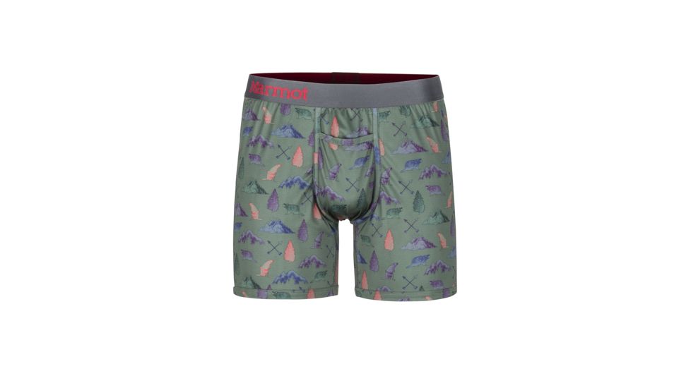 Marmot Performance Boxer Briefs 6 Inch - Mens, Marmot Party, Extra Large, 10460-8734-XL
