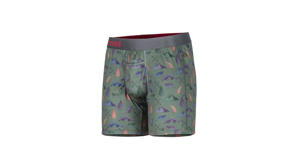 Marmot Performance Boxer Briefs 6 Inch - Mens, Marmot Party, Extra Large, 10460-8734-XL