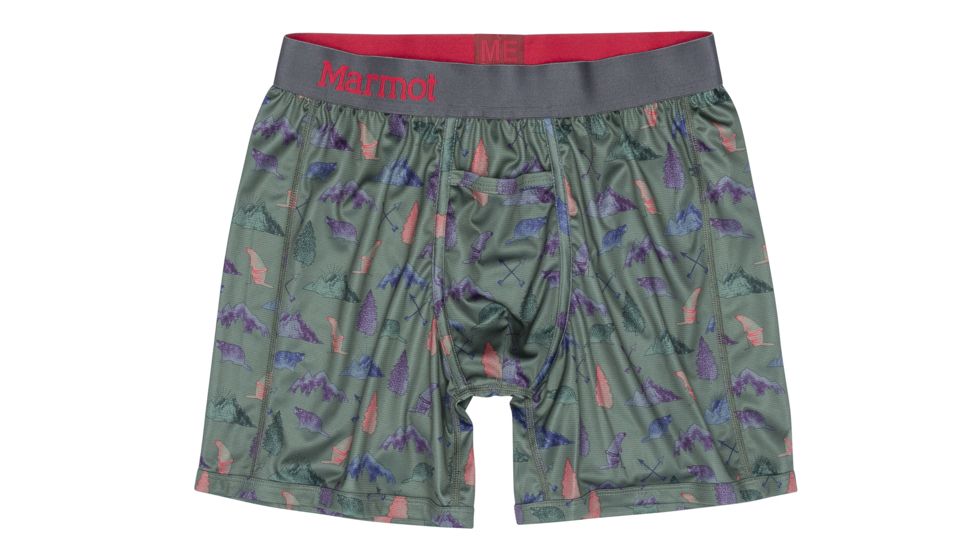 Marmot Performance Boxer Briefs 6 Inch - Mens, Marmot Party, Extra Large, 10460-8734-XL