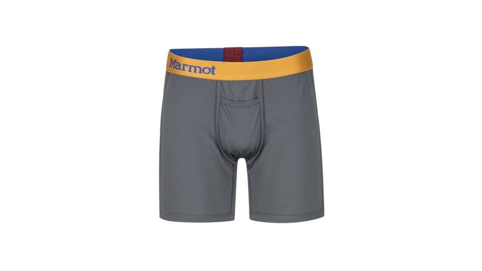 Marmot Performance Boxer Briefs 6 Inch - Mens, Slate Grey, Medium, 10460-1440-M