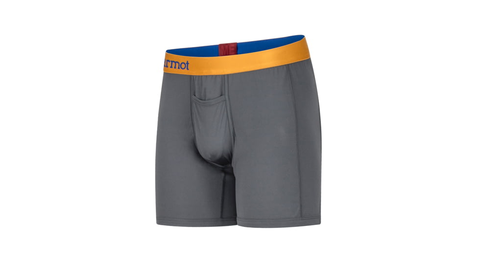Marmot Performance Boxer Briefs 6 Inch - Mens, Slate Grey, Medium, 10460-1440-M