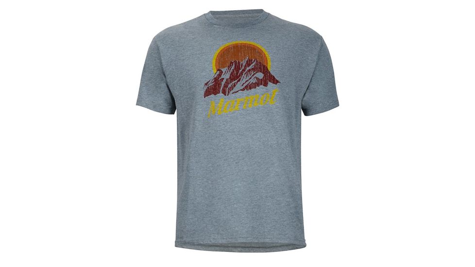 Marmot Pikes Peak Short Sleeve Tee - Mens, Ash Heather, 2XL, 900461-1507-XXL