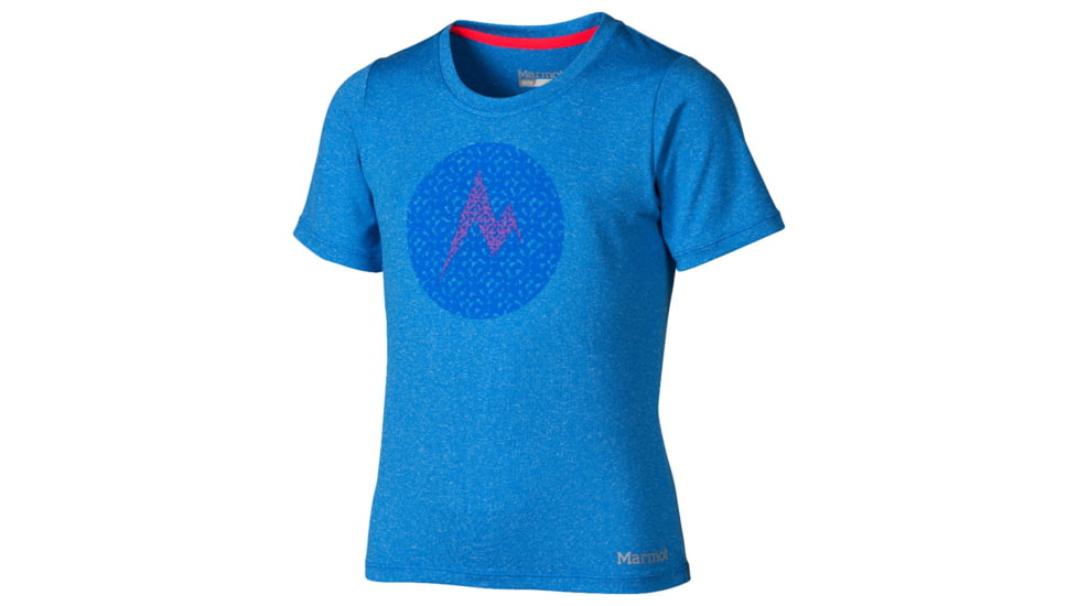 Marmot Post Time Short Sleeve Tee - Girl's -X-Large-Ceylon Blue Heather