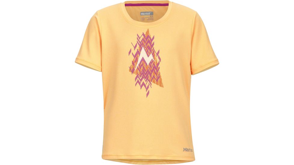 Marmot Post Time Short Sleeve Tee - Girl's -Medium-Orangesicle Heather