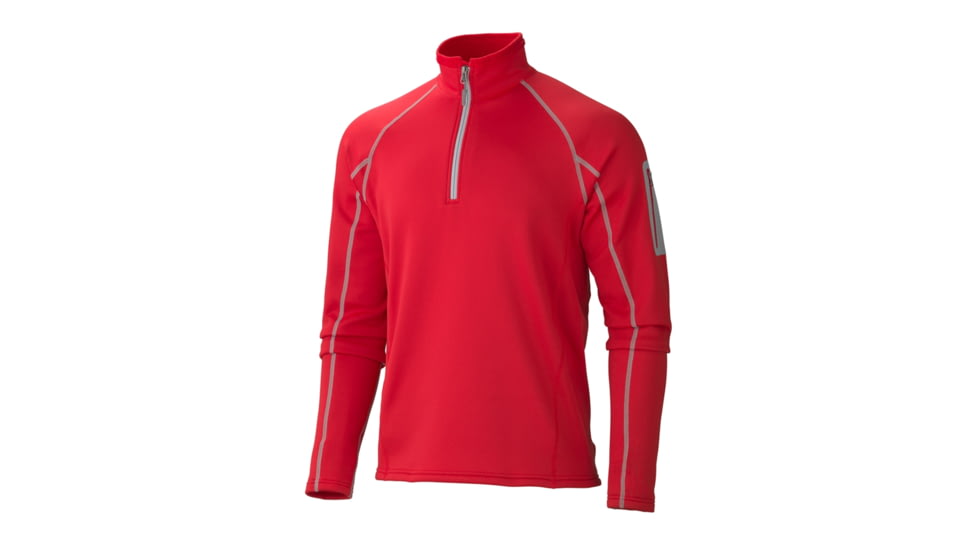 Marmot Power Stretch Half Zip LS - Men's-Medium-Team Red