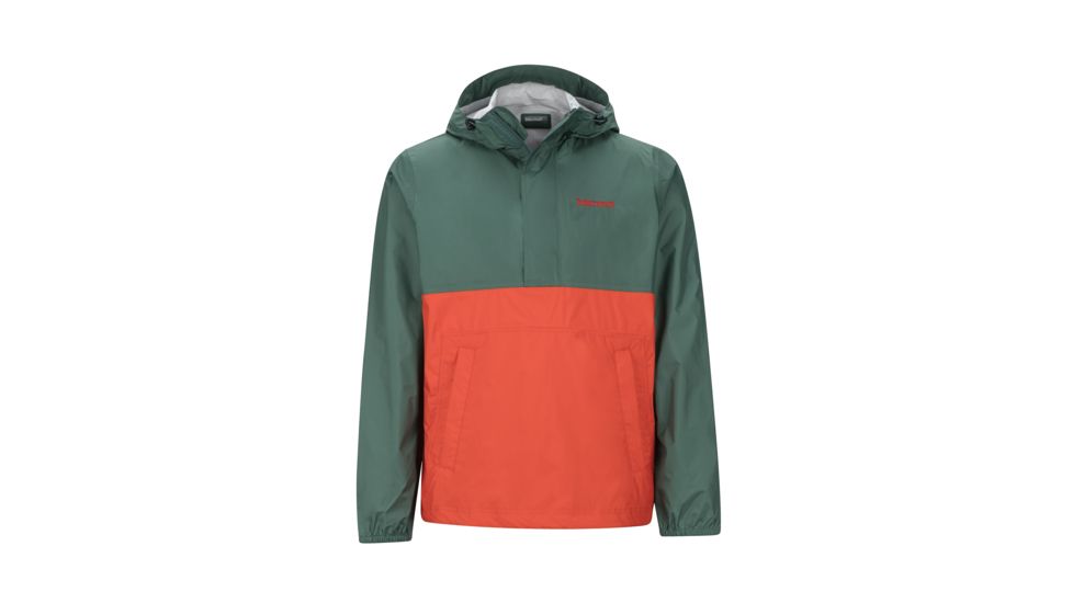 Marmot PreCip Anorak - Men's, Mallard Green/Mars Orange, 2XL, 43860-4899-XXL