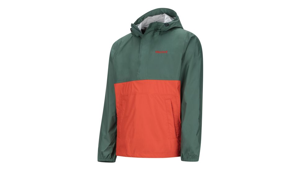 Marmot PreCip Anorak - Men's, Mallard Green/Mars Orange, 2XL, 43860-4899-XXL